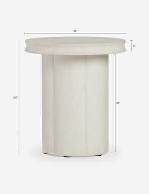 Apel Indoor / Outdoor Round Side Table : Ivory