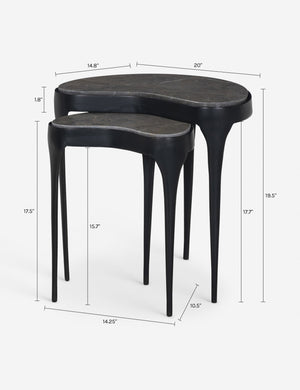 Ferriz Nesting Side Tables (Set of 2) : Gray Marble