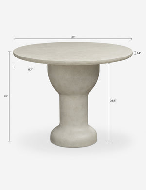 Sachin Round Outdoor Dining Table : Cream