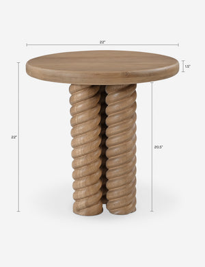 Treccia Round Side Table by Gillian Segal for Moe's : Natural Oak