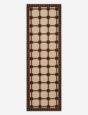 Goddard Indoor / Outdoor Rug Swatch, Ivory and Rust
