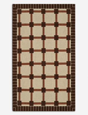 Goddard Indoor / Outdoor Rug Swatch, Ivory and Rust