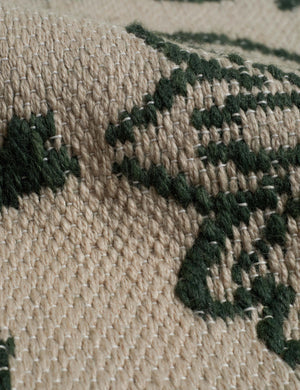 Halstead Indoor / Outdoor Rug Swatch, Ivory and Emerald