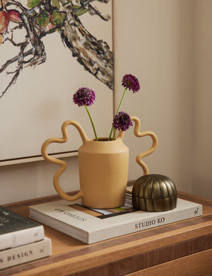 Toma oversized coil handle ceramic vase