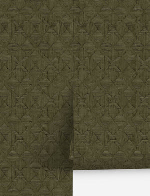 Hoffmann Faux Sisal Textured Peel and Stick Wallpaper by Jeremiah Brent, Olive - Swatch