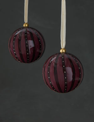 Set of 2 Joelle paper mache ornaments