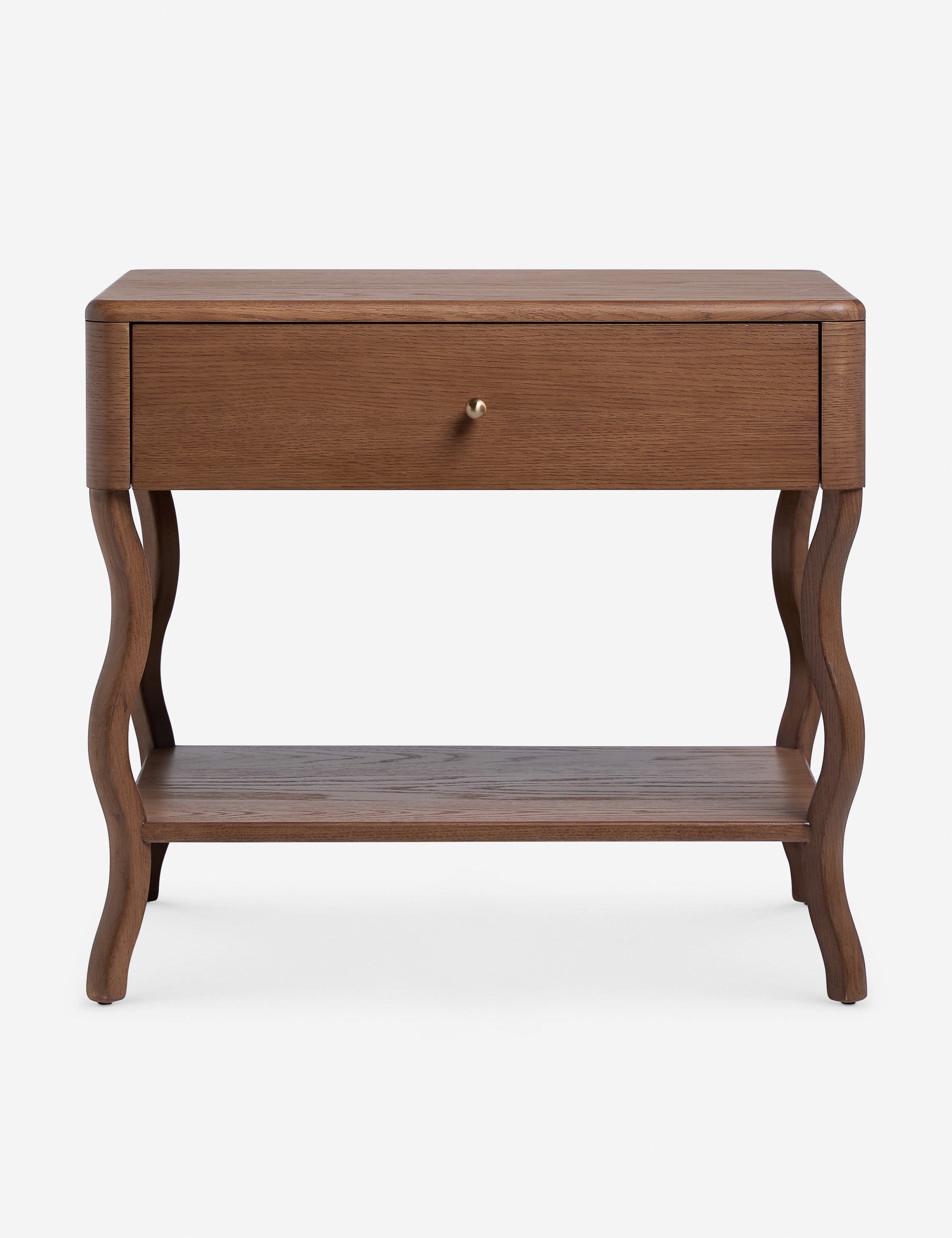 #color::cool-brown | Lasya wavy silhouette open shelf nightstand