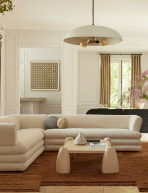 Babs Corner Sectional Sofa by Sarah Sherman Samuel : Latte Mini Corduroy / 115
