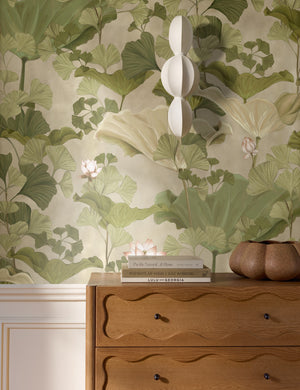 Inaki scalloped ceramic bowl by Aimee Song styled on a dresser