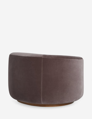 Back of the Lowry rounded silhouette velvet accent chair.