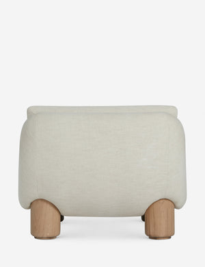 Back of the Lozano chunky low-profile armless accent chair.