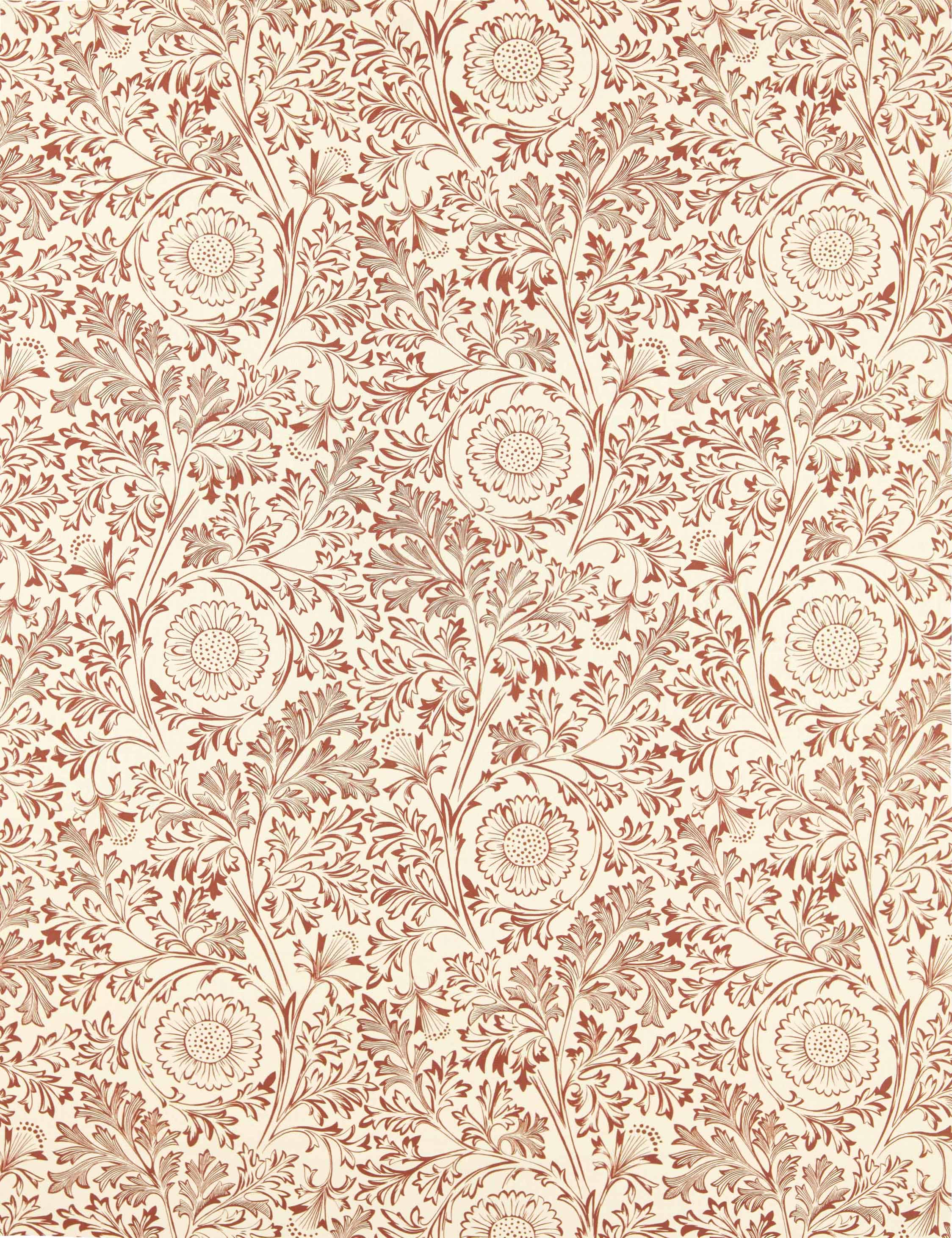 Chamomile Fabric by Morris & Co, Russet