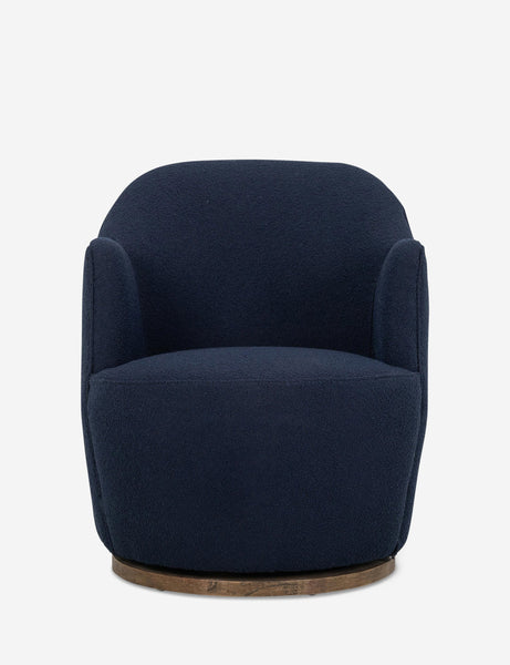 #color::navy | Margie rounded barrel swivel accent chair in navy