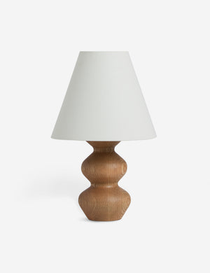 Odeya sculptural carved wood table lamp