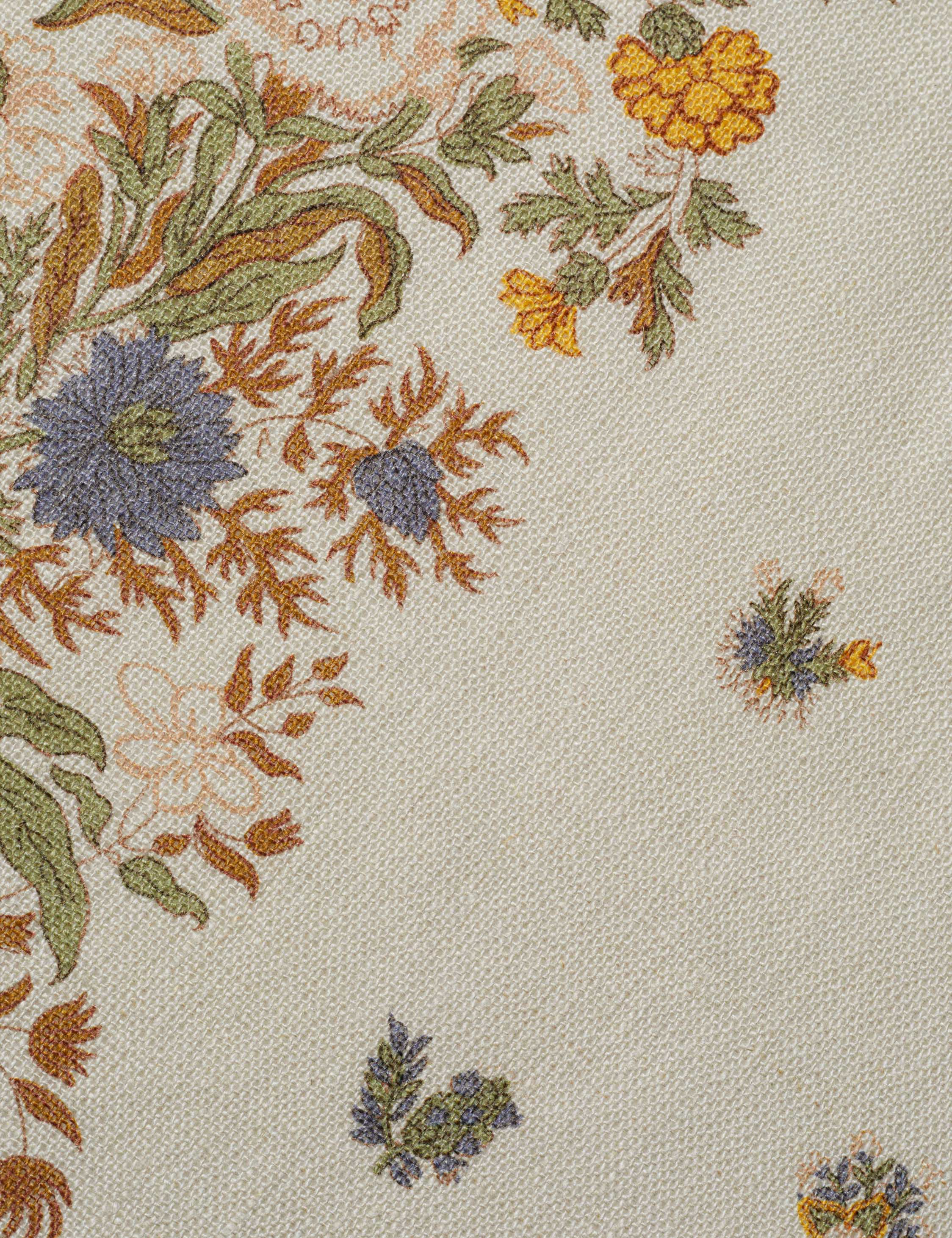 Presidio Linen Fabric Swatch by Heidi Caillier, Gilded Flora
