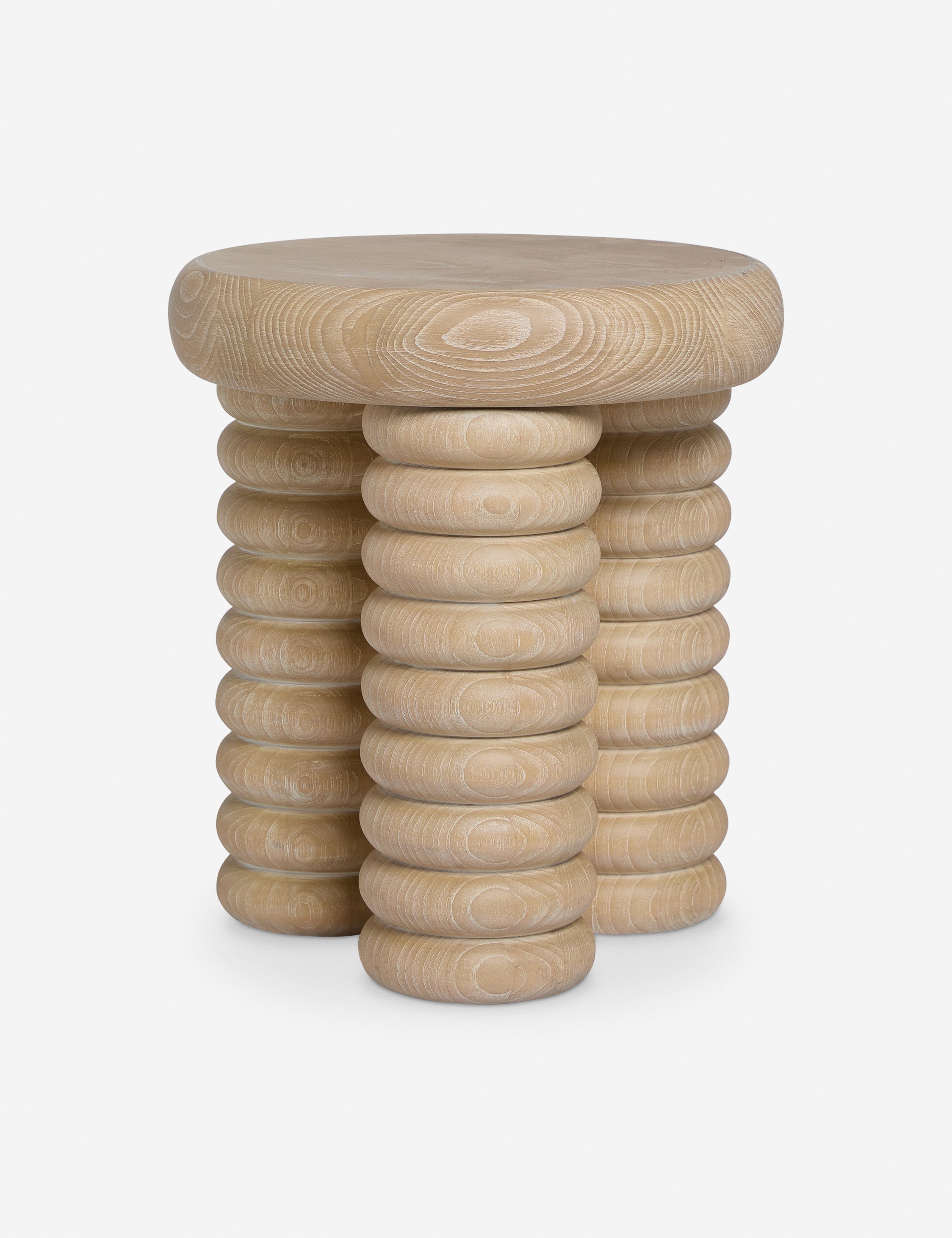 #color::white-wash | Sula round light wash side table