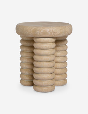 Sula round light wash side table