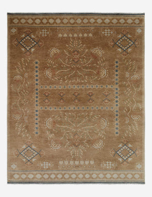 Theda ornate floral and geometric motif hand-knotted wool rug