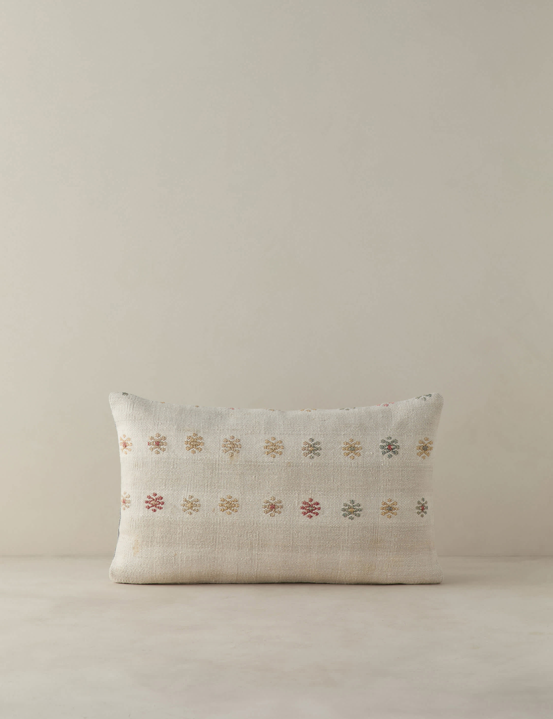 Vintage Lumbar Pillow No. 394, 12" x 20"