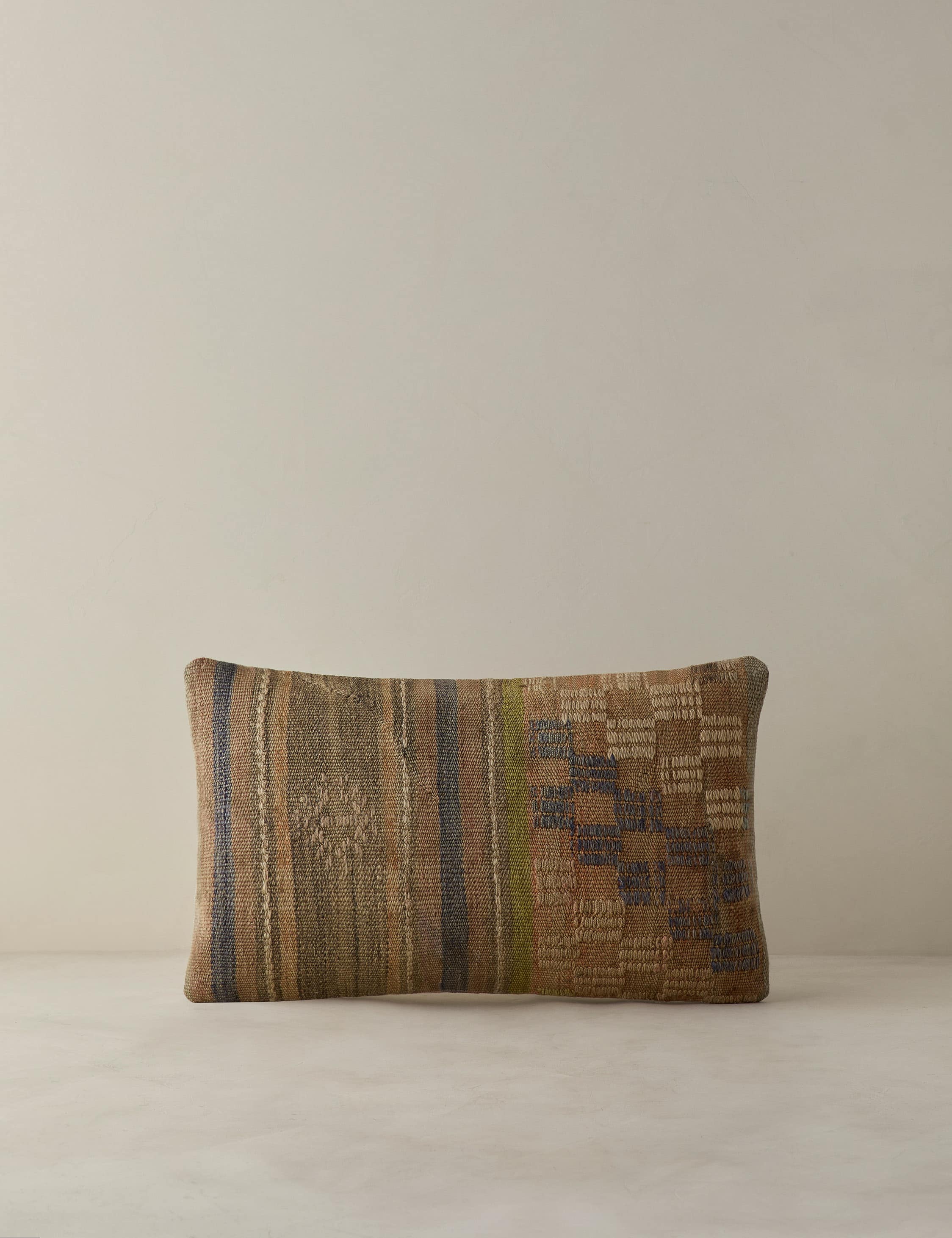 Vintage Lumbar Pillow No. 417, 12" x 20"