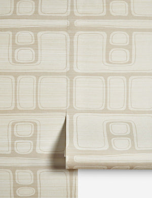 Bosa abstract design grasscloth wallpaper.