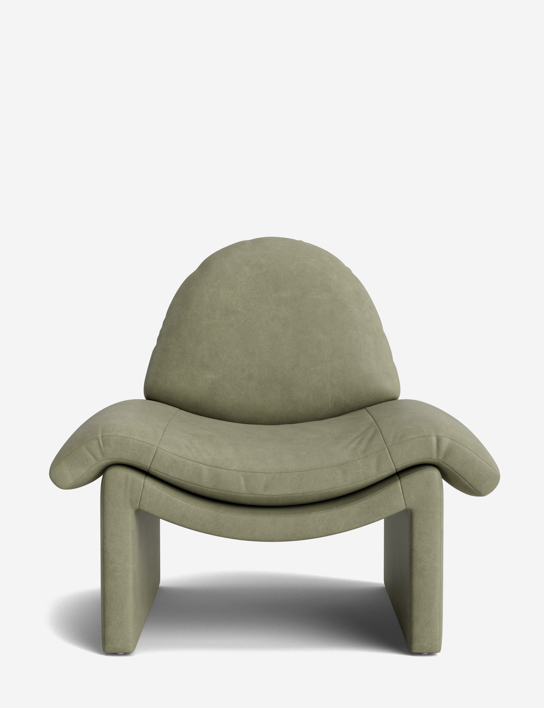 #color::sage-nubuck-leather | Nolina relaxed open profile leather accent chair by Carly Cushnie.