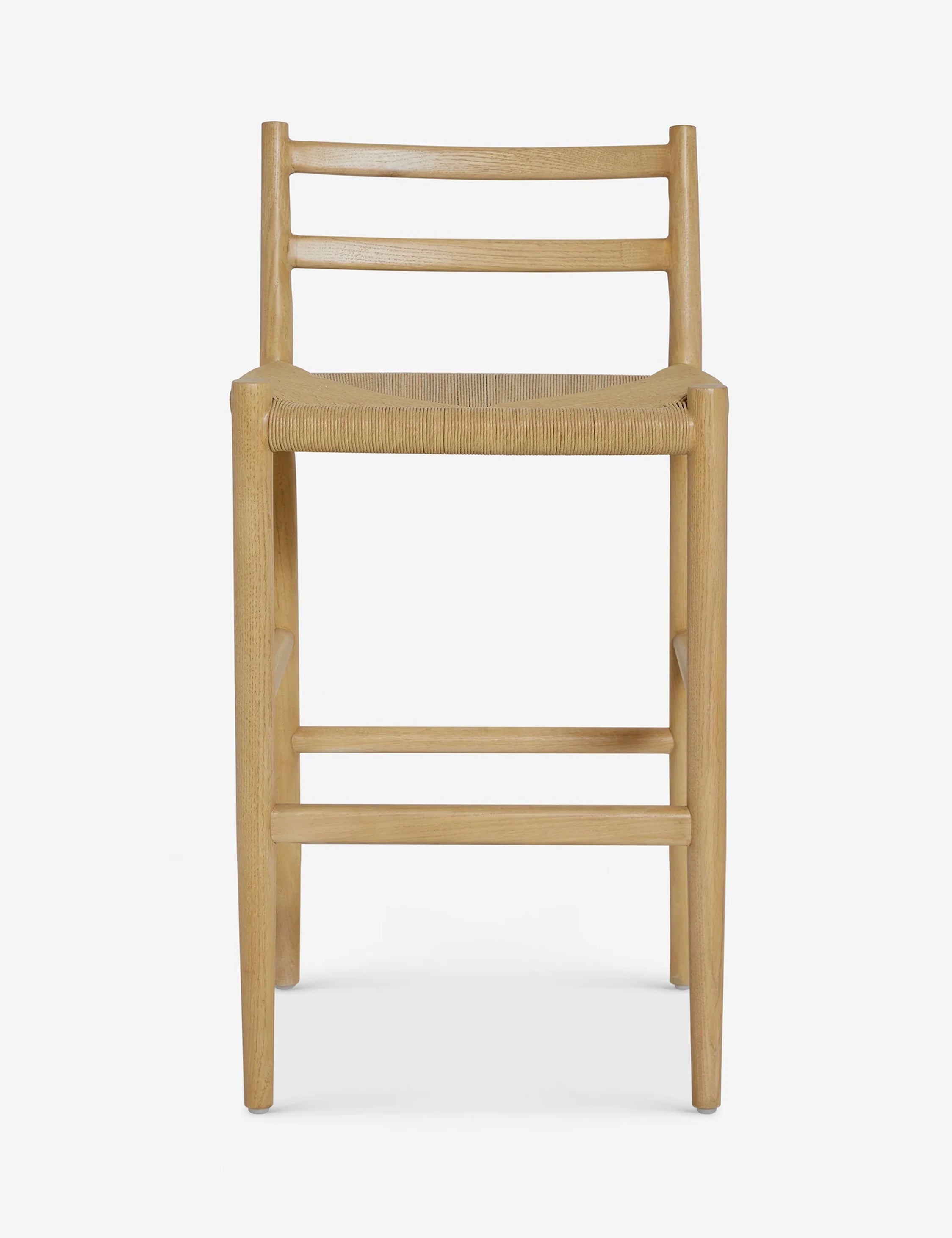 #color::natural-oak | Nicholson slim natural oak wood frame and woven seat counter stool.