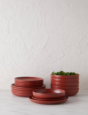 Cayenne red Pacifica Dinnerware (18-Piece Set) by Casafina