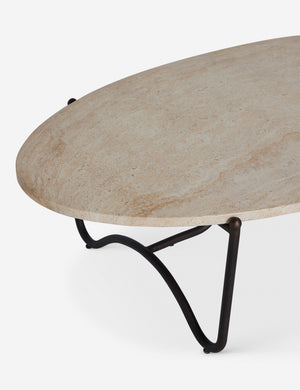 Open Box: Peggy Outdoor Oval Coffee Table, Faux Travertine by Sarah Sherman Samuel
