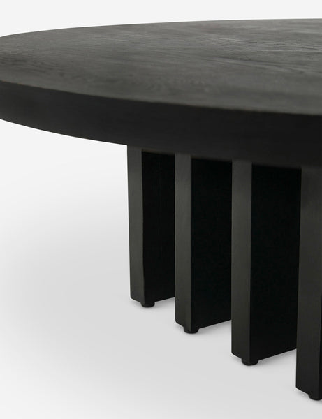 #color::black | Rim and base of the Pentwater black wooden Round Coffee Table