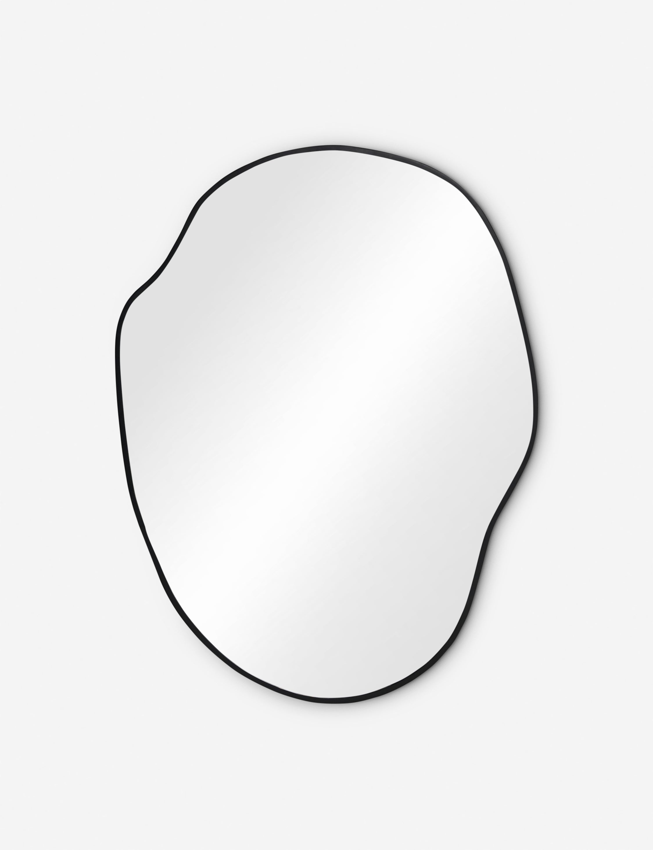 #color::black #size::small | Puddle slim frame wall mirror in charcoal