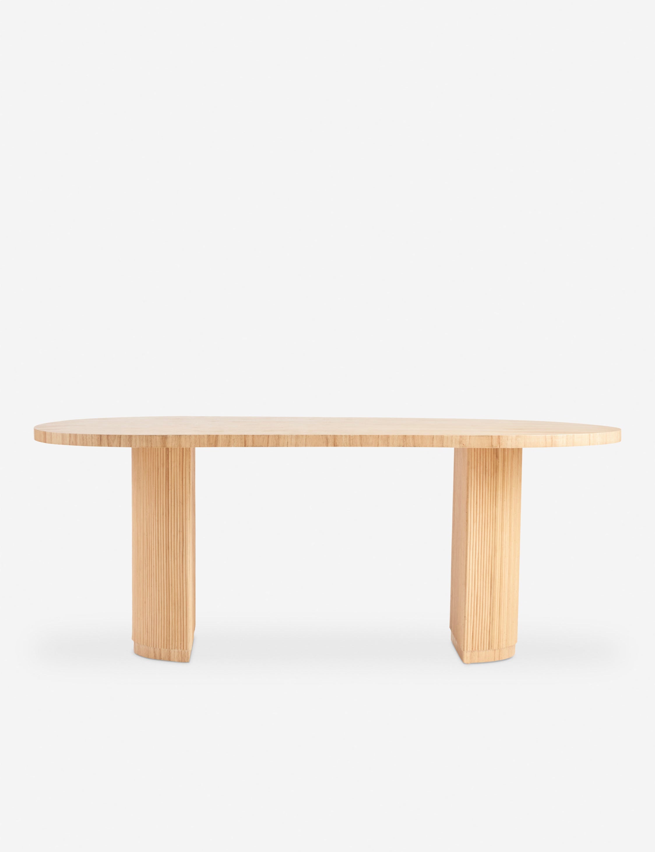 #color::natural | Elvia oval rattan stacked leg dining table