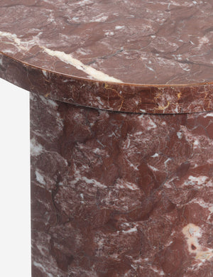Close up of the Ramoon wide leg solid marble dining table by Carly Cushnie.