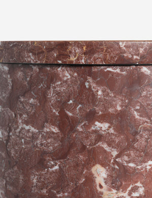 Close up of the Ramoon wide leg solid marble dining table by Carly Cushnie.