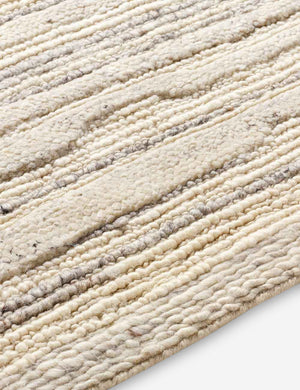Close up of the Rizzoli gray rug