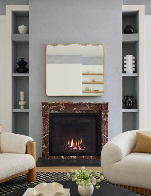 Open Box: Rook Mantel Mirror, Gold, by Sarah Sherman Samuel