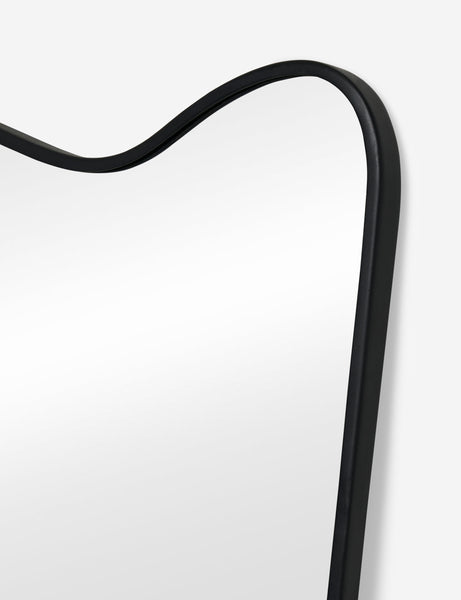 #color::black | The top corner of the Rook charcoal full length mirror