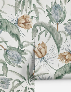 Green-toned Tropical Wallpaper by Rylee + Cru featuring an exotic, botanical scene