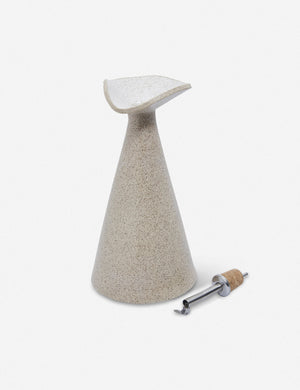 Flora speckled eggshell glazed oil cruet by SIN ceramics with the spout removed