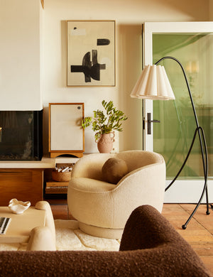 Fern Swivel Chair by Sarah Sherman Samuel : Ivory Modern Boucle