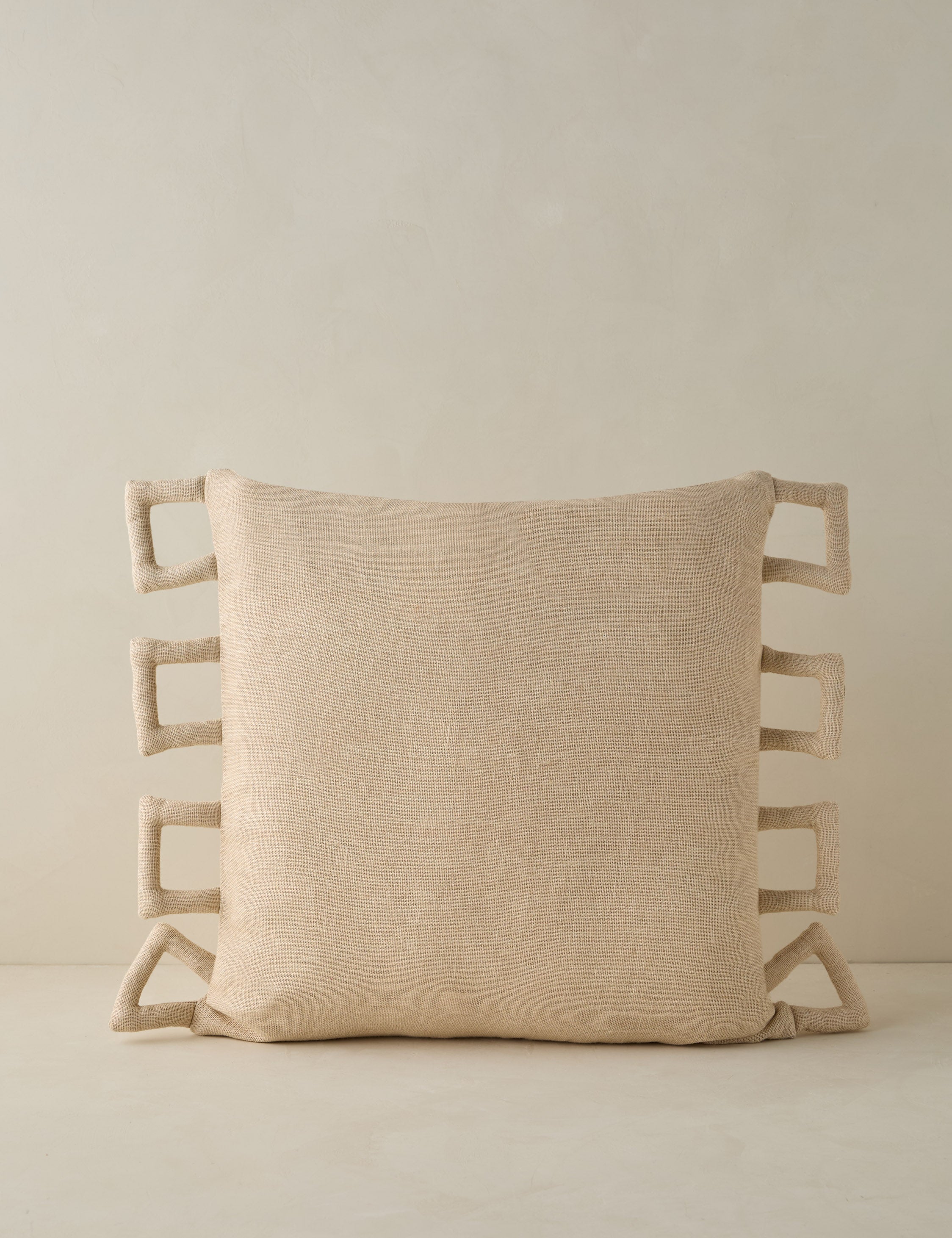 #color::light-natural | Sofia modern linen throw pillow.