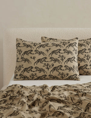 Tiger hemp fabric pillow sham