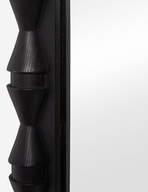 Topia arched carved wood frame floor mirror by Ginny Macdonald in black.
