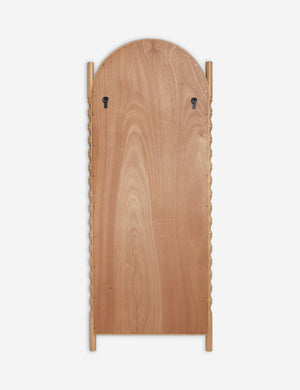 Back of the Topia arched carved wood frame floor mirror by Ginny Macdonald in natural.