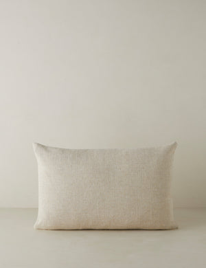 Back of the Topos Linen Lumbar Pillow by Elan Byrd.
