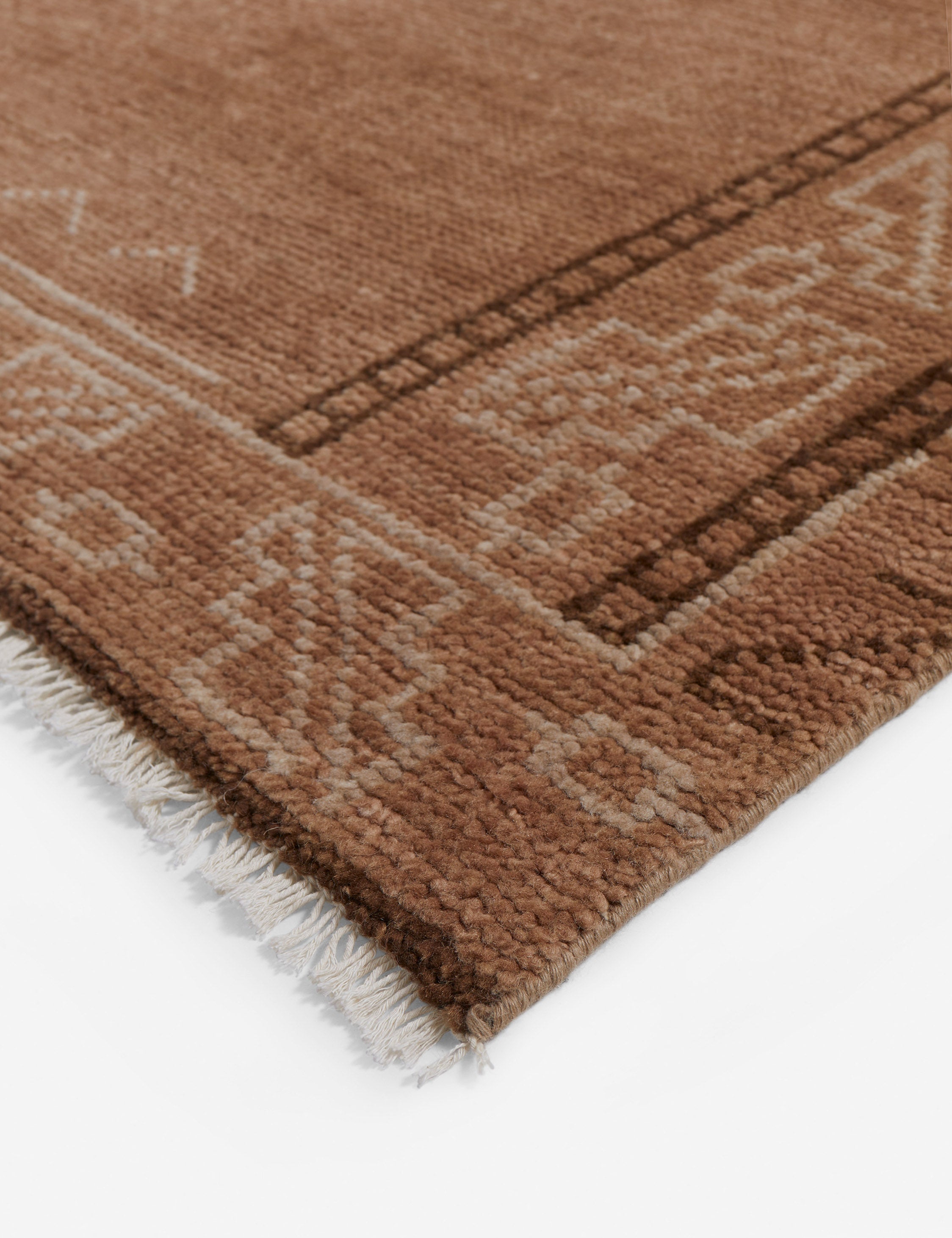 Velasquez Hand-Knotted Wool Rug Swatch, Rust