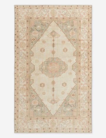 Vintage Turkish Hand-Knotted Wool Rug No. 303, 6'5" x 10'7"