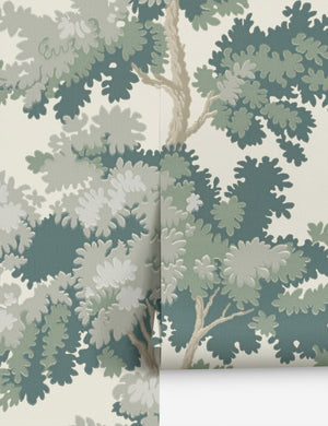 Scalamandre botanical inspired green raphael wallpaper