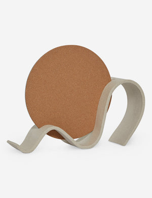 Back view of the round Wavee Table Mirror by SIN Ceramics