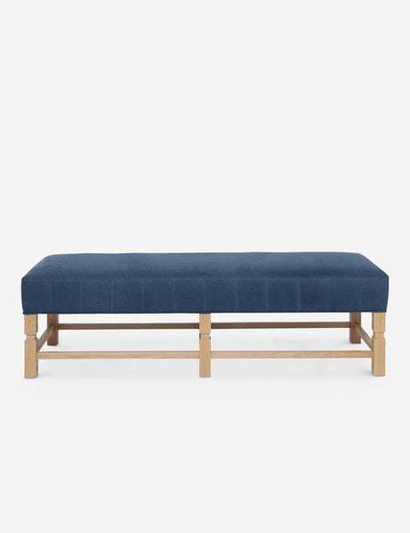 #color::harbor | The vertical channeling on the cushion of the Ambleside Cognac velvet bench